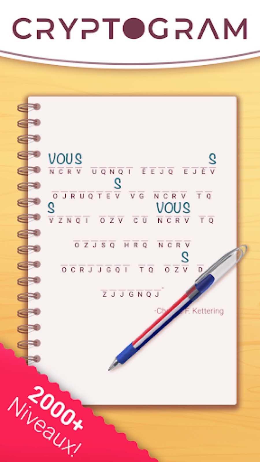 Couverture de Cryptogram: Puzzle mots mêlés