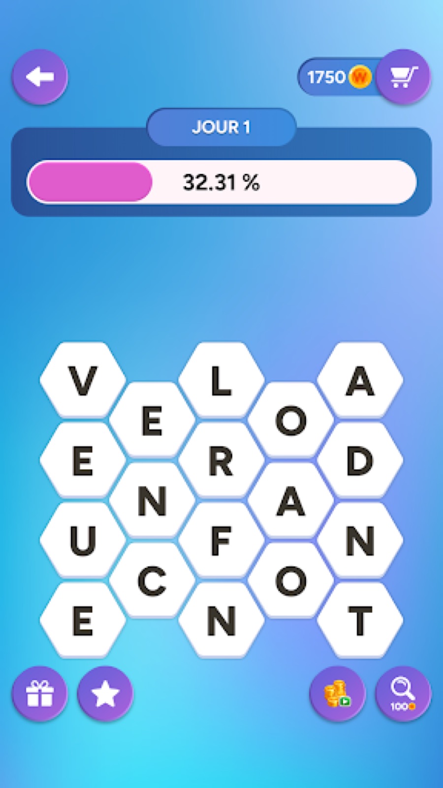 Capture d'écran 3 de Hexa Word : Mots Mêlés