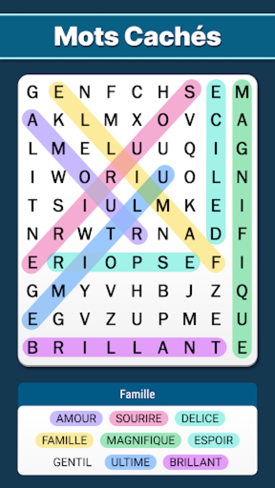 Capture d'écran 2 de Mots Mêlés: Jeu Relaxant