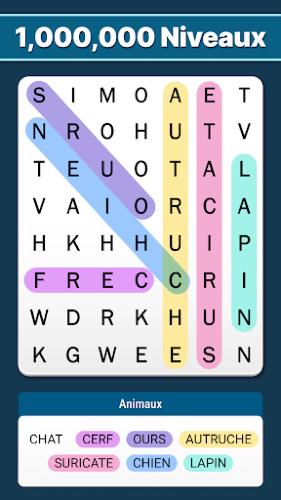Capture d'écran 3 de Mots Mêlés: Jeu Relaxant