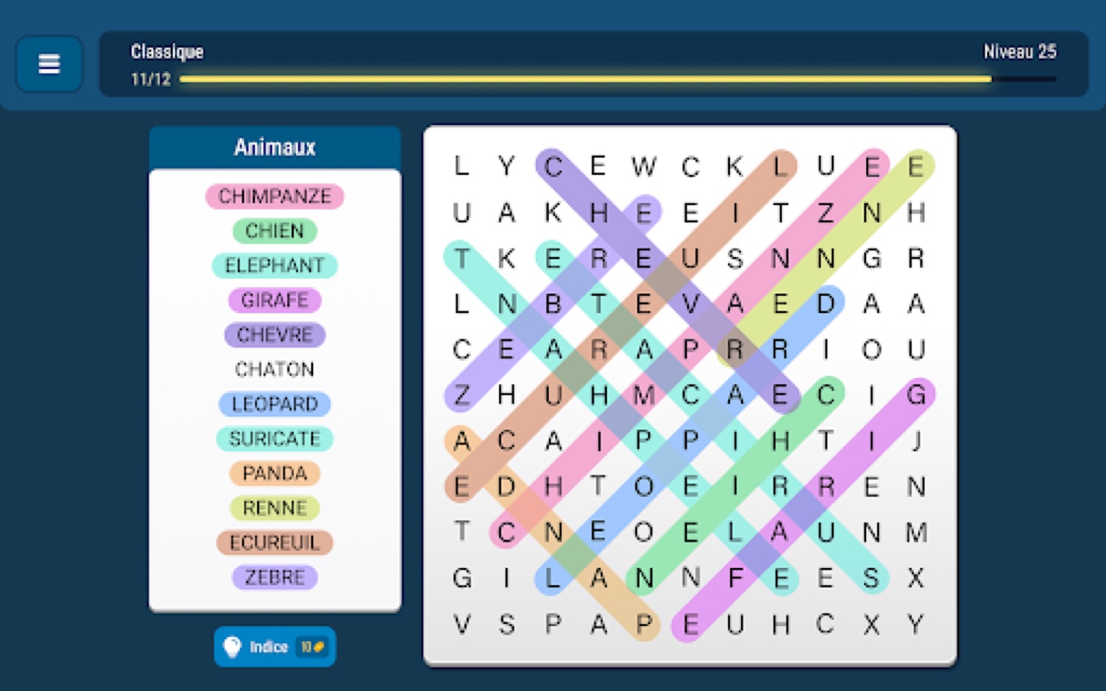 Capture d'écran 4 de Mots Mêlés: Jeu Relaxant