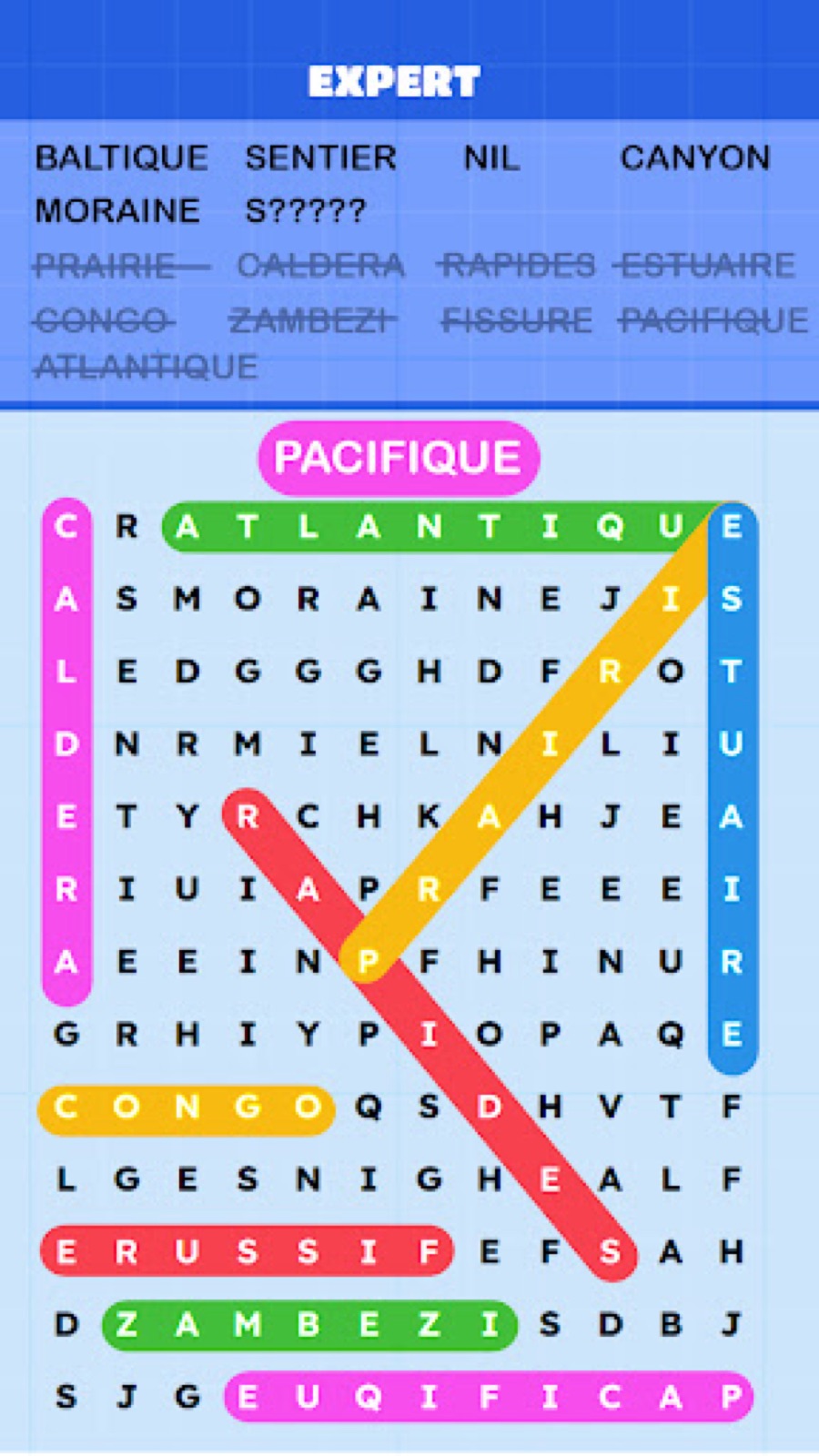 Capture d'écran 2 de Mots Mêlés Puzzle Challenge