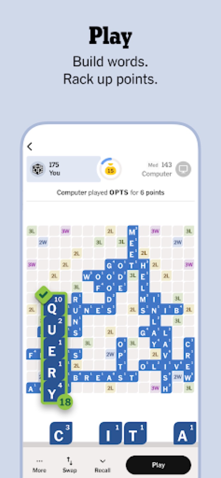 Capture d'écran 2 de NYT Crossplay: Play and Spell