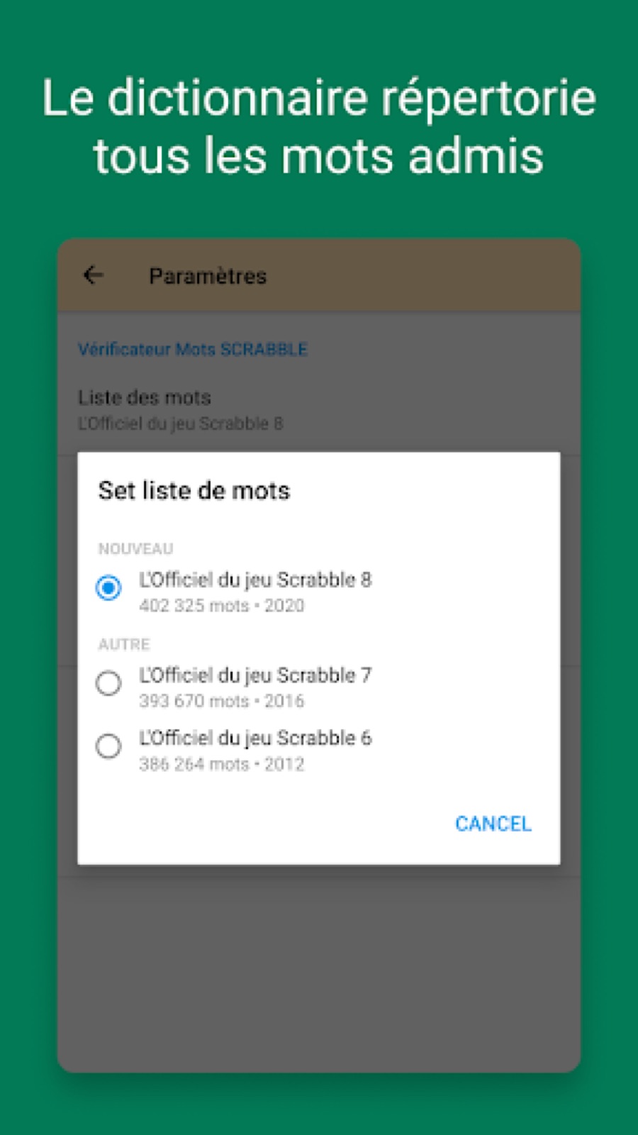Capture d'écran 3 de Verificateur Mots SCRABBLE
