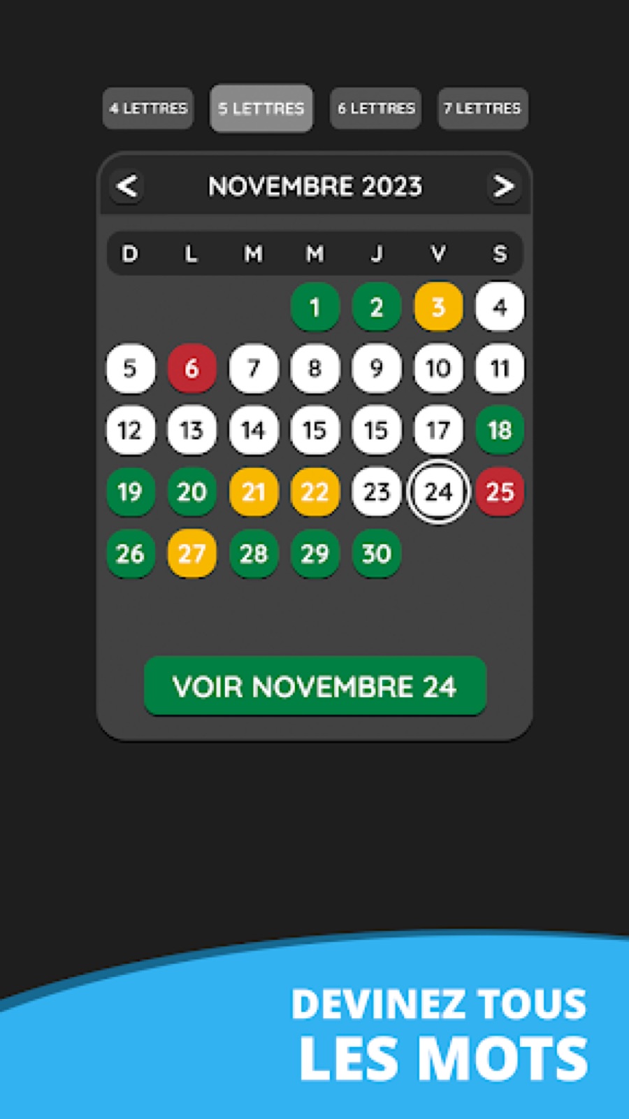 Capture d'écran 3 de Wordling! Défi de Mots